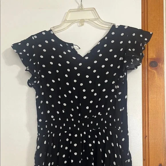 Justice Girls short sleeves Maxi Dress Black with white Polka Dots size 14 - Picture 8 of 13